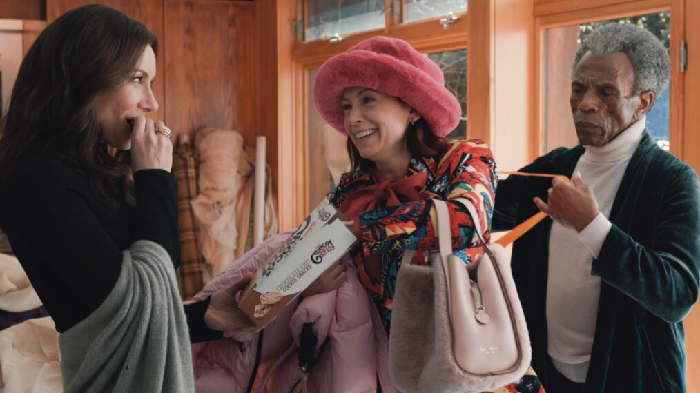 Laura Benanti as Nadine Clay, Carrie Preston as Elsbeth Tascioni, and André De Shields as Matteo Hart in the 