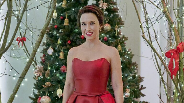 Lacey Chabert in promo photo for Hallmark Christmas movie.