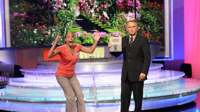 Michelle Loewenstein and Pat Sajak on Wheel of Fortune