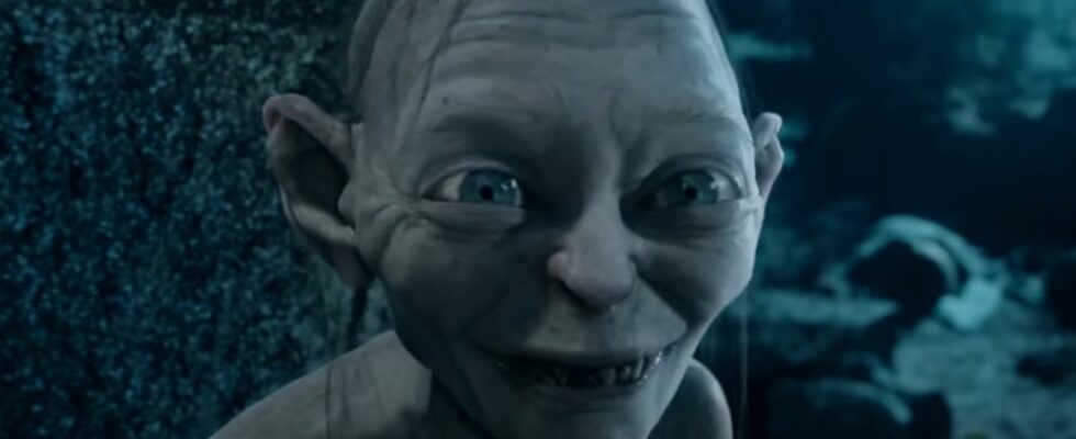 Gollum smiles in the night in The Lord of the Rings: The Two Towers.