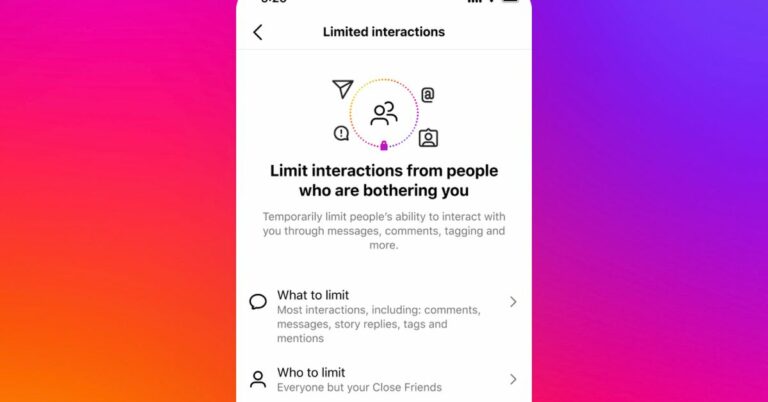 Les « limites » d’Instagram ajoute un bouton muet pour tout le monde autre que les amis proches