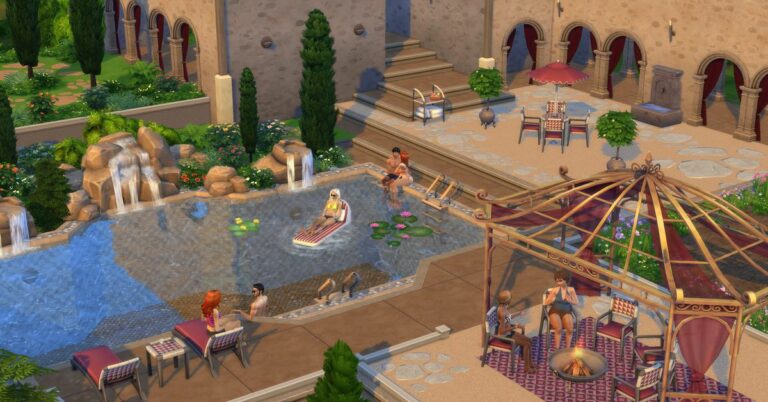 Les prochains kits des Sims 4 se concentrent sur le luxe au bord de la piscine et les repas de bistro cosy
