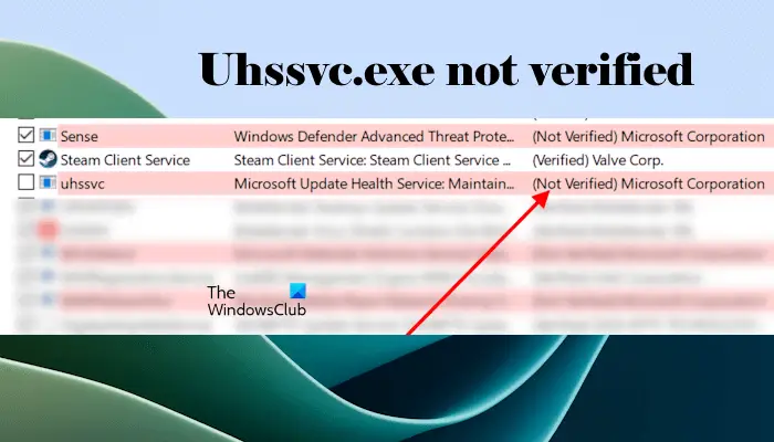 Uhssvc.exe non vérifié ;  Qu’est-ce que c’est?