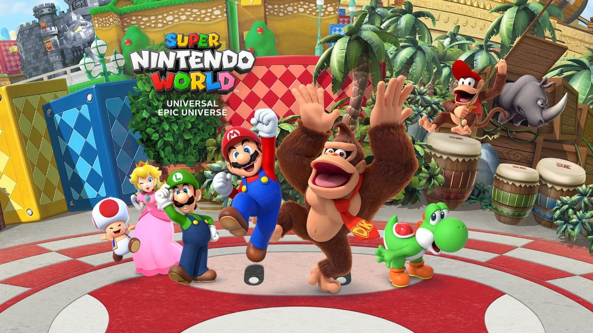 Mario, Luigi, Peach, Toad, Yoshi, and Donkey Kong At Super Nintendo World