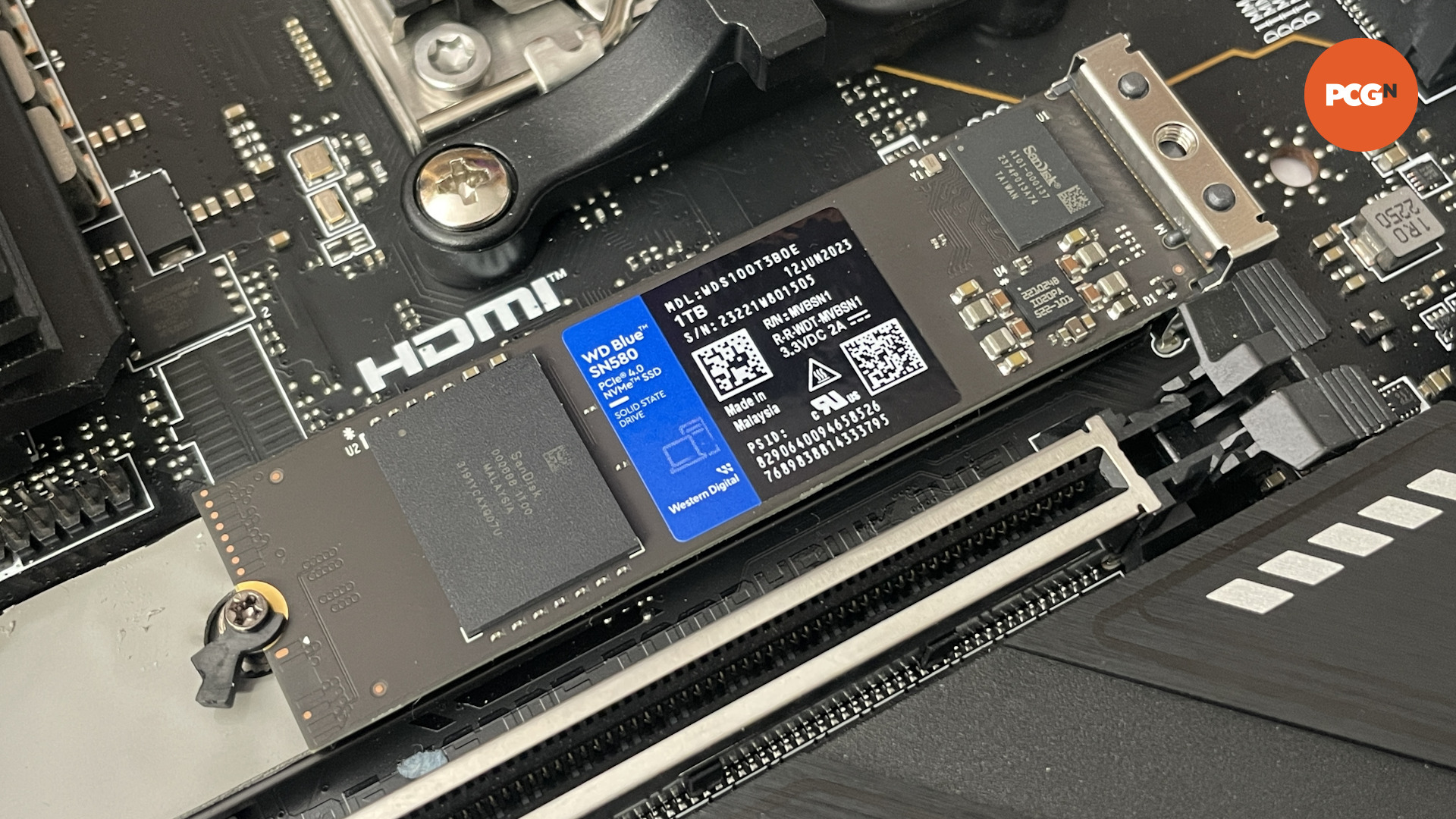 Le WD Blue SN580 installé dans la carte mère