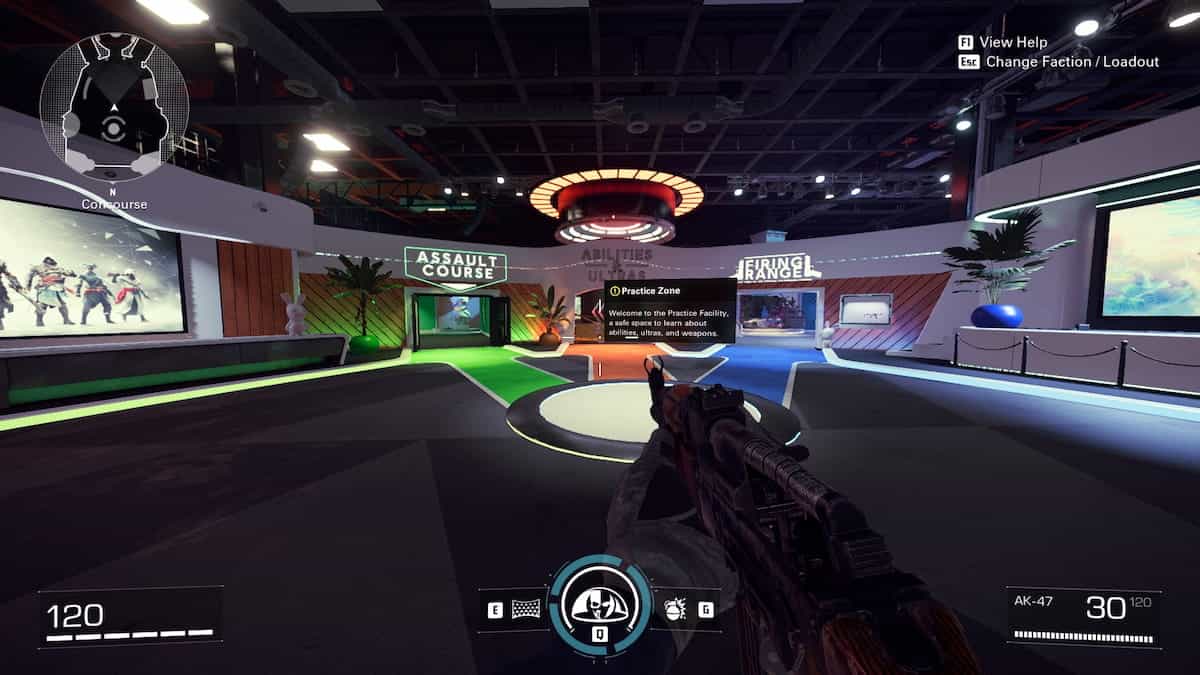 Screenshot of a Practice Zone in XDefiant