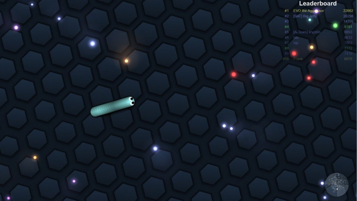 Capture d'écran du jeu Web Slither.io