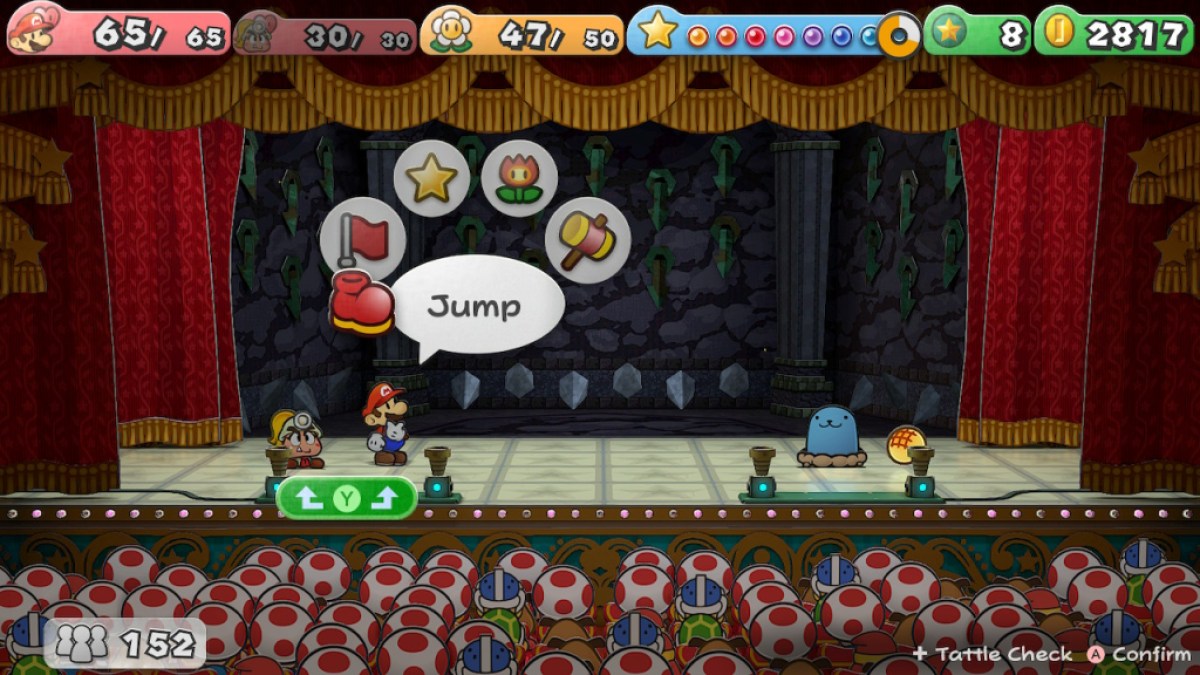 Le combat Whacka commence dans Paper Mario : La Porte Millénaire