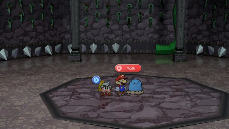 Whacka, Mario, and Goombella in Paper Mario: The Thousand-Year Door