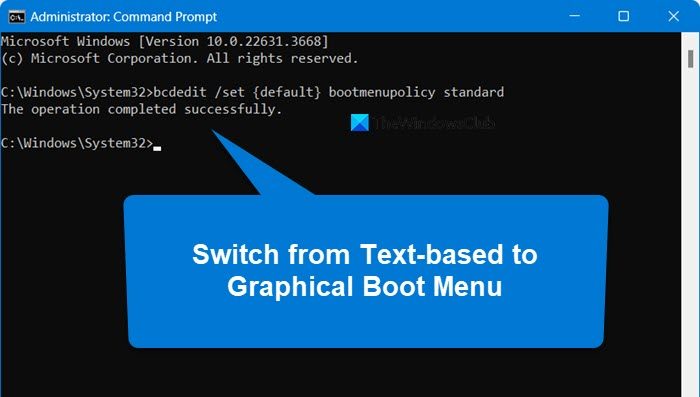 Comment basculer entre le menu multiboot graphique et textuel dans Windows 11