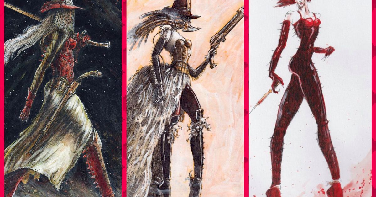 Le Kickstarter « grimdark femmes » de l'illustrateur de Warhammer 40K John Blanche brise l'objectif
