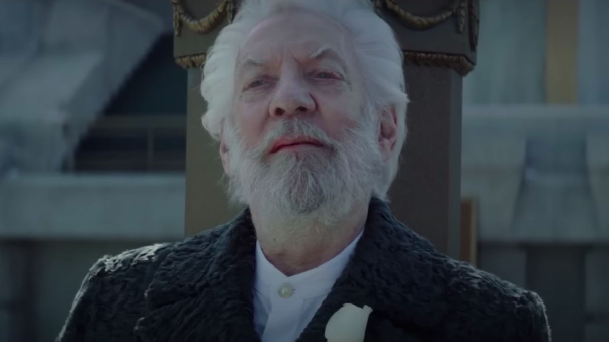 Donald Sutherland as President Snow in Mockingjay: Part 2