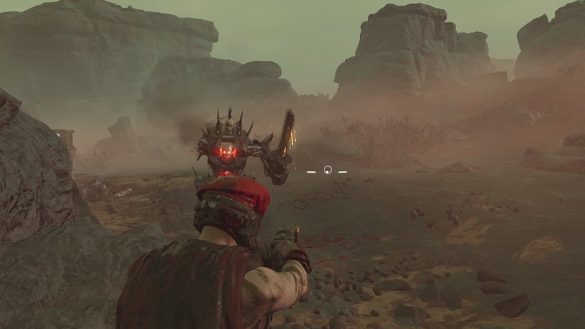 Helldivers 2 player aiming with SG-22 Bushwacker