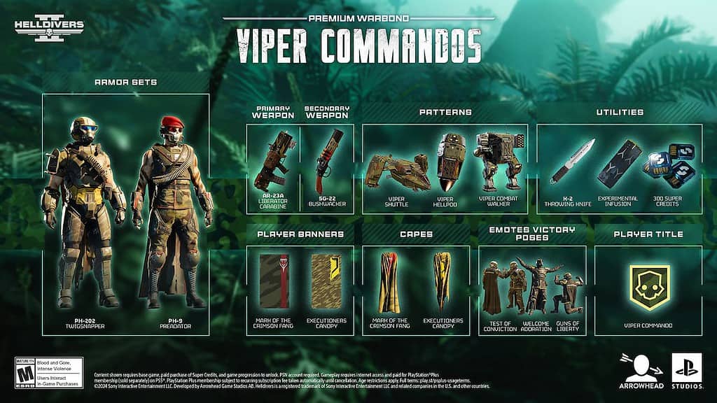 Image Helldivers 2 du contenu de Viper Commandos