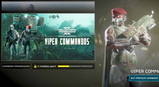 Helldivers 2 Viper Commandos Warbond in the requisition menu