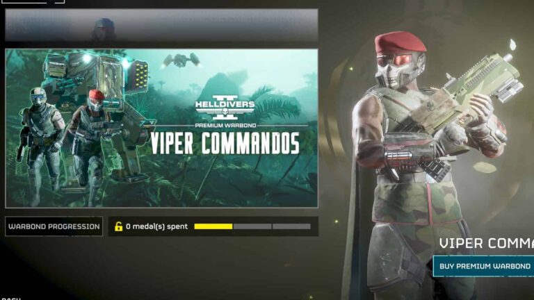 Helldivers 2 Viper Commandos Warbond in the requisition menu