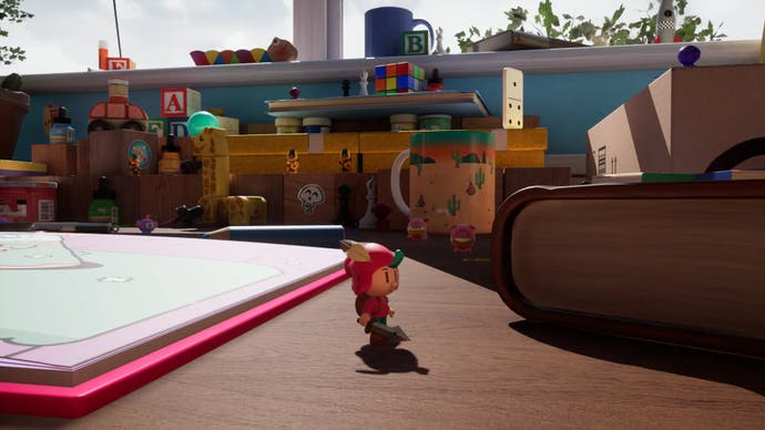 La capture d'écran de Plucky Squire montrant Jott dans le monde 3D sur le bureau