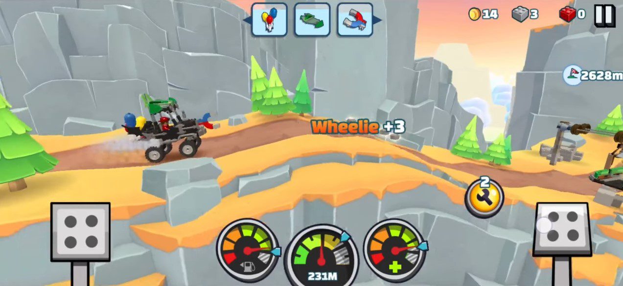 Gameplay des aventures LEGO Hill Climb