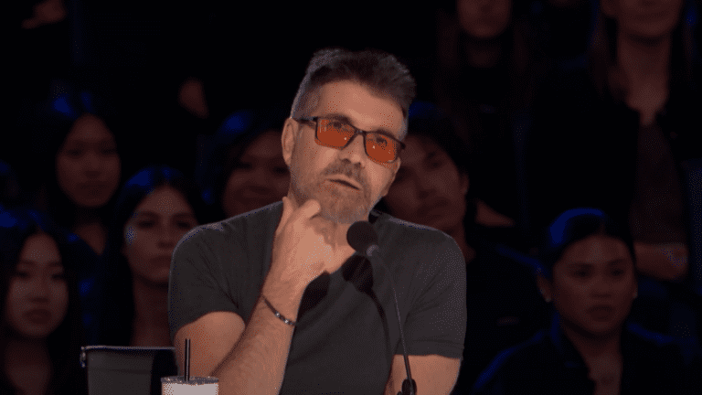 Simon Cowell watching family singing group L6 on America