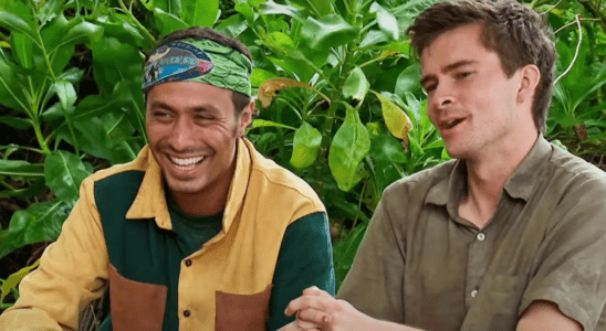 Ben And Charlie laugh while trying to name songs by their favorite artists on Survivor.