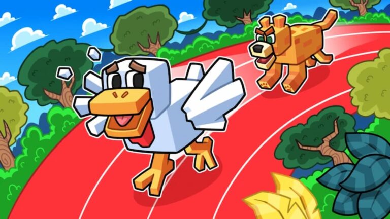 Animal Race Official Artwork of a chicken racing a cheetah