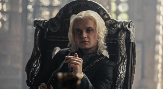 Tom Glynn-Carney as King Aegon II, the illegitimate ruler of the Seven Kingdoms in Season 2 of House of the Dragon