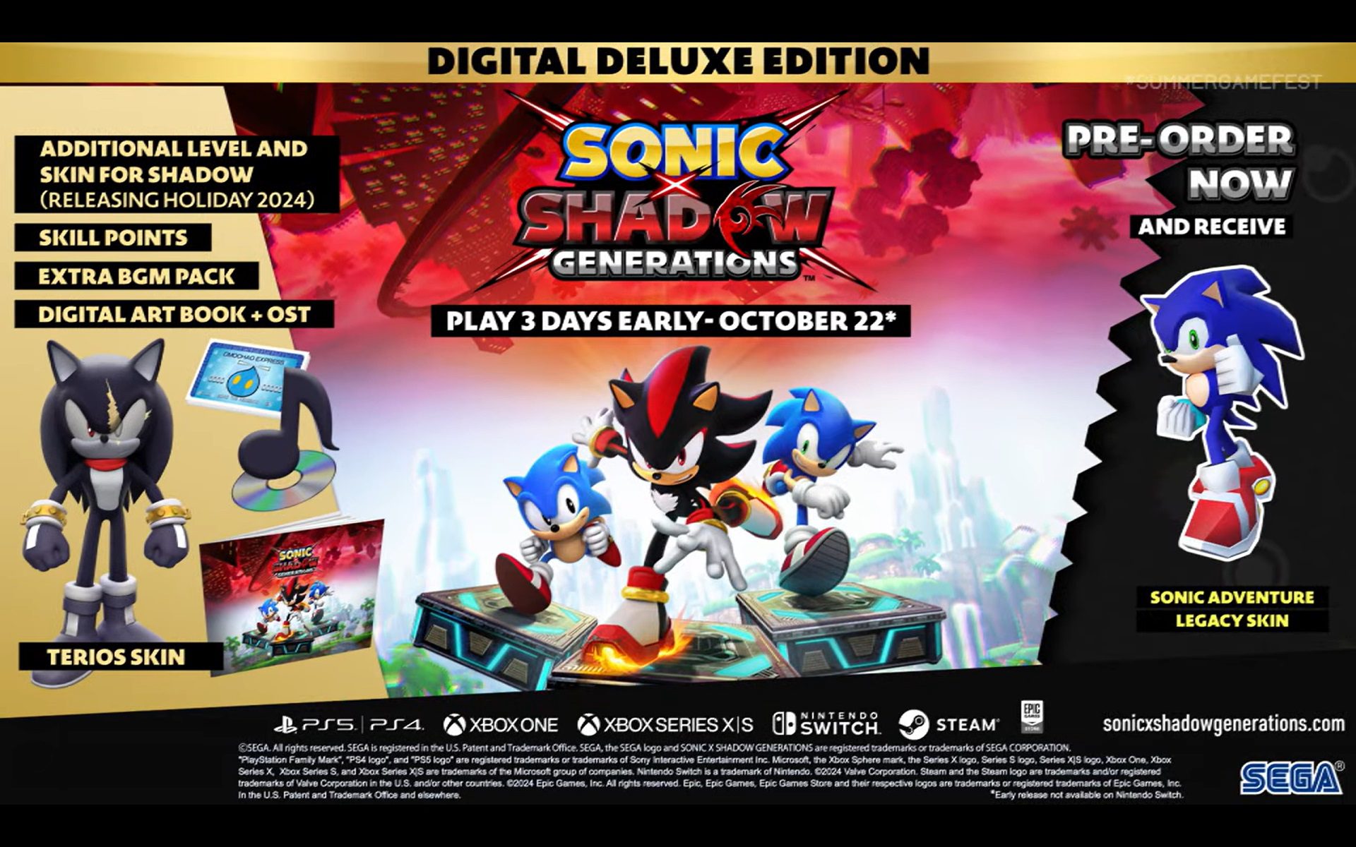 Date de sortie de Sonic x Shadow Generations, nouvelles captures d'écran
