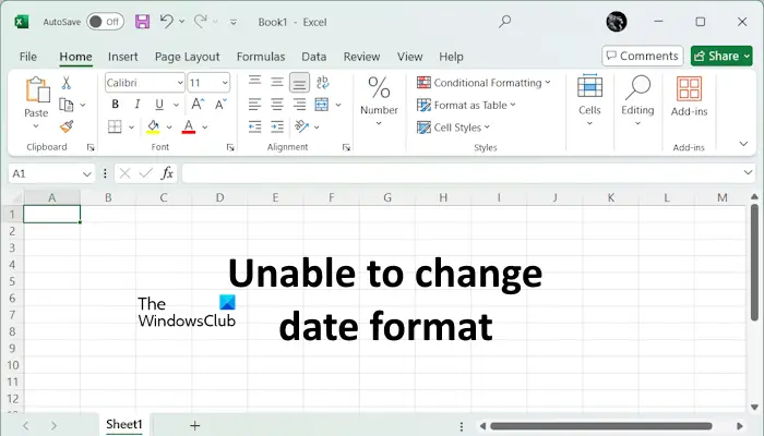 Impossible de changer le format de date dans Excel [Fix]