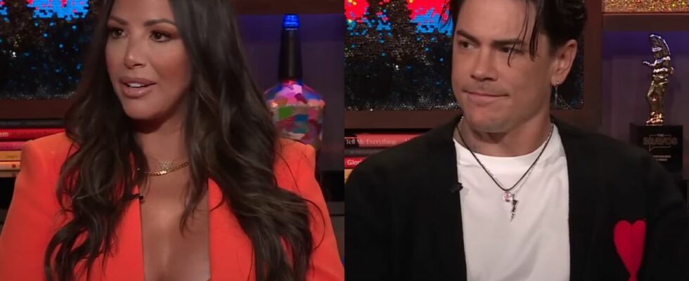 Kristen Doute and Tom Sandoval are shown on separate episodes of What What Happens Live.