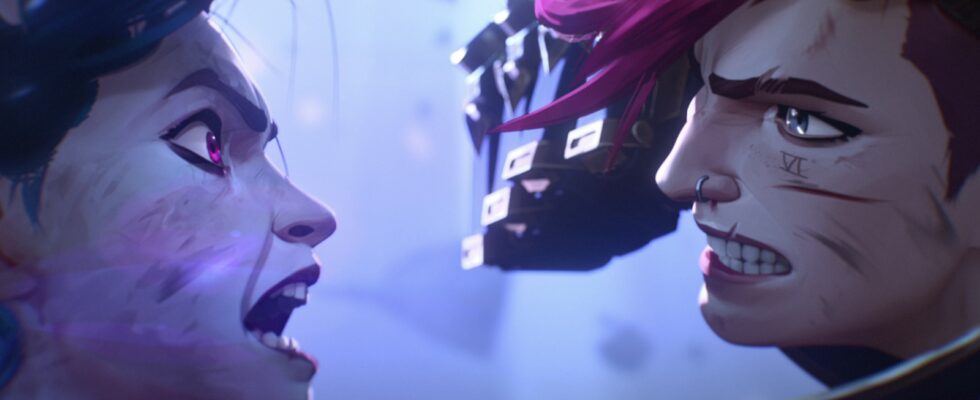 Jinx and Vi squaring off in Arcane season 2