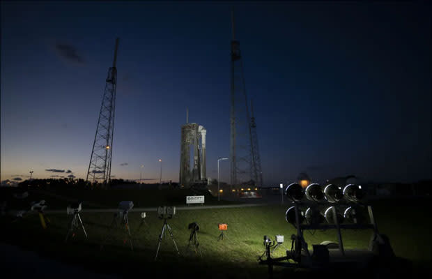 Image du Starliner sur le pad.