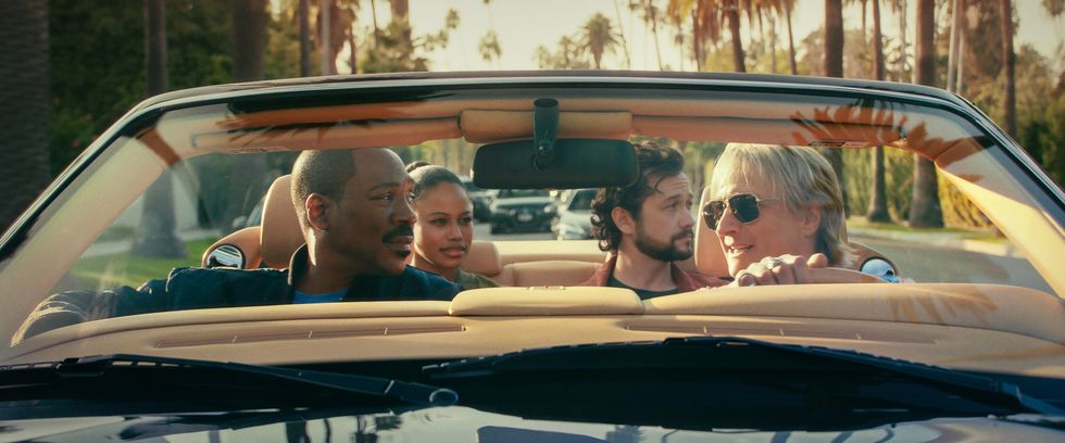 eddie murphy, taylour paige, joseph gordonlevitt, bronson pinchot, axel f, flic de beverly hills