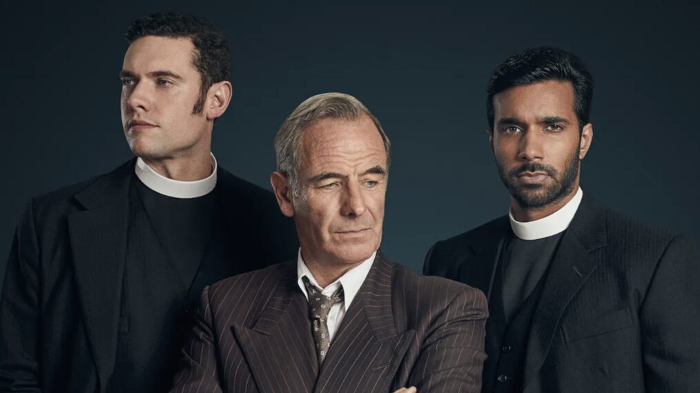 Tom Brittney, Robson Green, and Rishi Nair in 