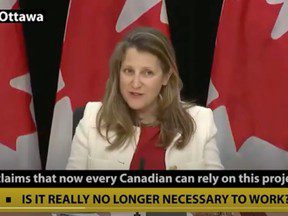 La vidéo de Chrystia Freeland demandant aux Canadiens d’investir dans une « opportunité » est un deepfake