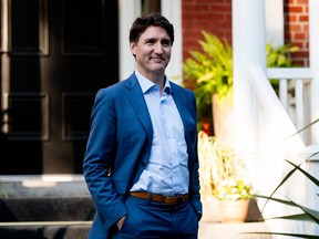 Le premier ministre Justin Trudeau à Rideau Cottage à Ottawa.