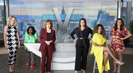 Sara Haines, Whoopi Goldberg, Joy Behar, Ana Navarro, Sunny Hostin, and Alyssa Farah Griffin for