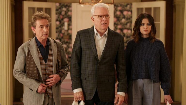 Martin Short, Steve Martin and Selena Gomez in Only Murders in the Building Season 2 finale