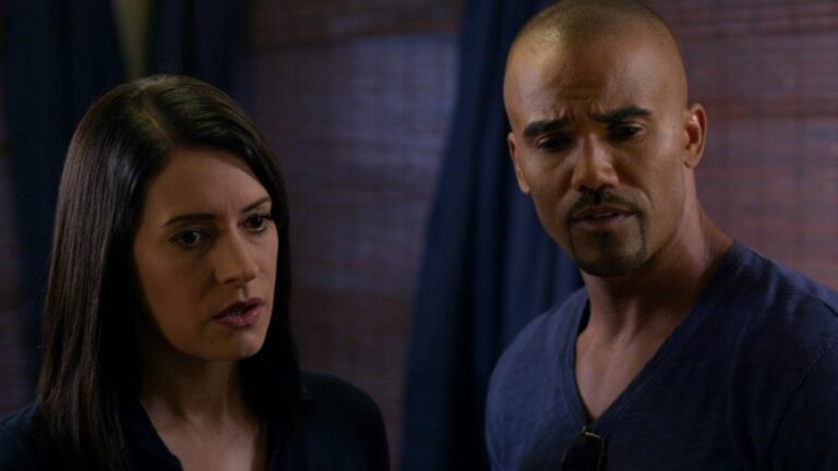 Paget Brewster and Shemar Moore on Criminal Minds.