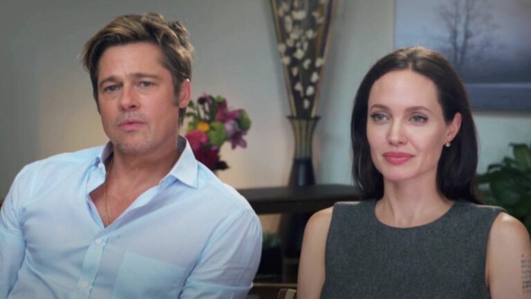 Brad Pitt and Angelina Jolie sitting beside each other during interview with Today