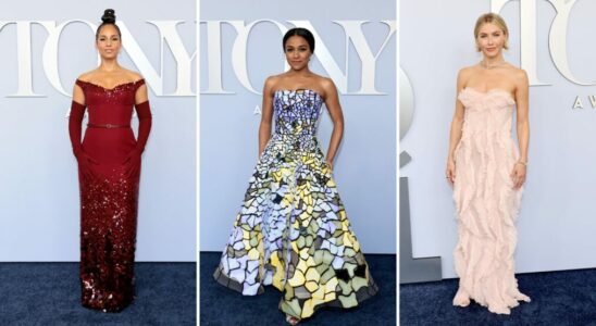 Alicia Keys, Ariana DeBose, and Julianne Hough on the Tony Awards red carpet on June 16, 2024