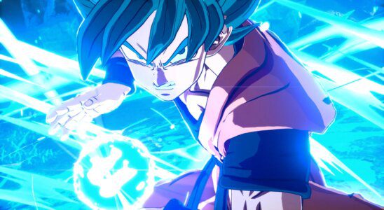 Goku charging up in Dragon Ball: Sparking Zero.