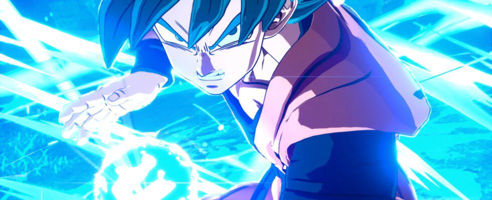 Goku charging up in Dragon Ball: Sparking Zero.
