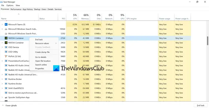 Terminer les tâches NVIDIA