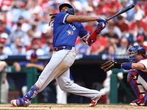 Vladimir Guerrero Jr. des Blue Jays de Toronto affronte les Phillies de Philadelphie.