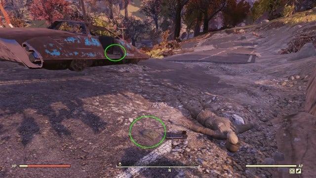 sacs à cadavres de soldats du camp McClintock de Fallout 76