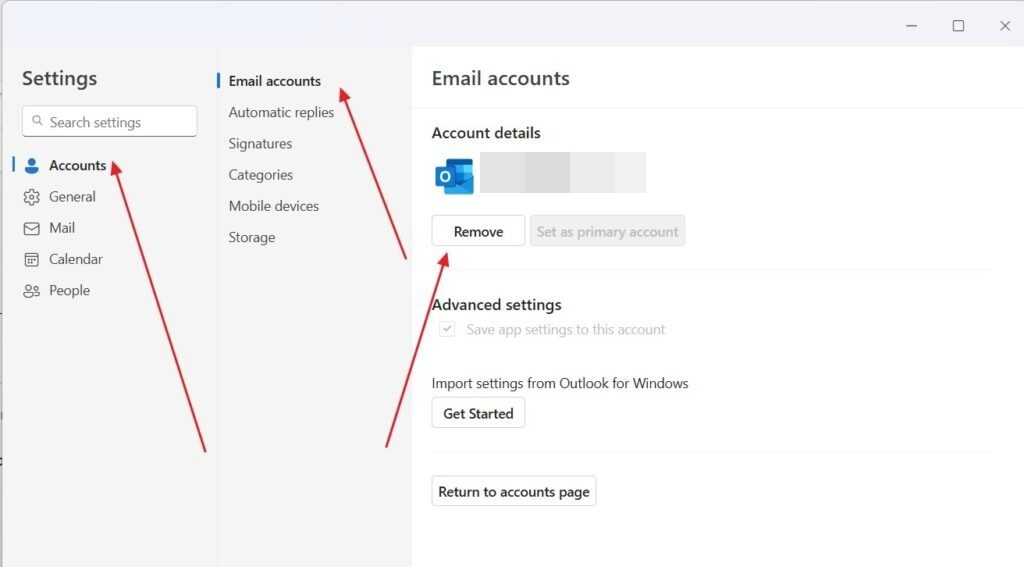 Supprimer le compte Outlook de la nouvelle application Outlook