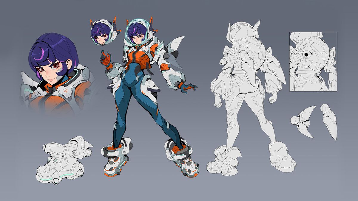 Illustration du Space Ranger d'Overwatch 2 avec divers détails de la BlizzCon 2023