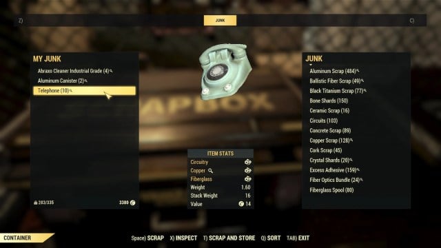 écran de récupération de déchets agricoles en fibre de verre de Fallout 76 Whitespring