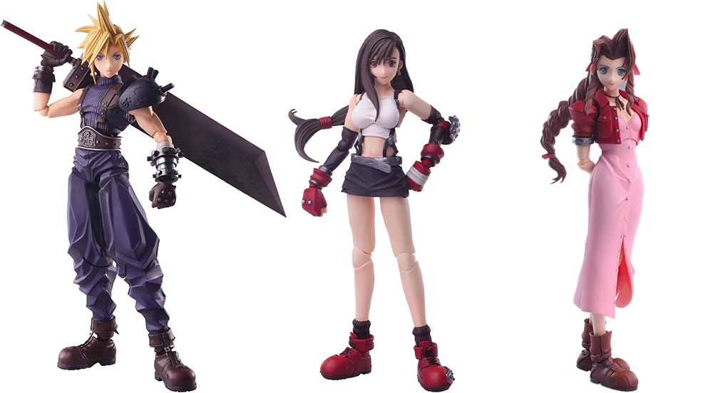 Figurines de Cloud, Tifa et Aerith Bring Arts.