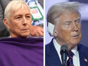 La légende du tennis Martina Navratilova et l'ancien président américain Donald Trump.